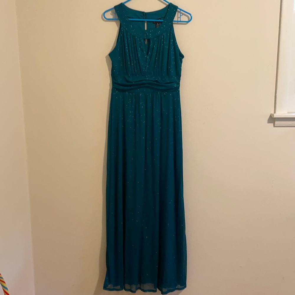 Green formal evening dress